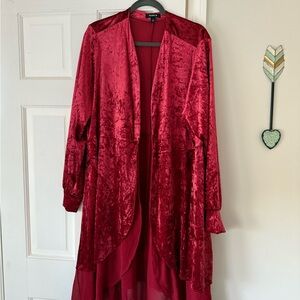 Torrid Rich Red Velvet Cardigan